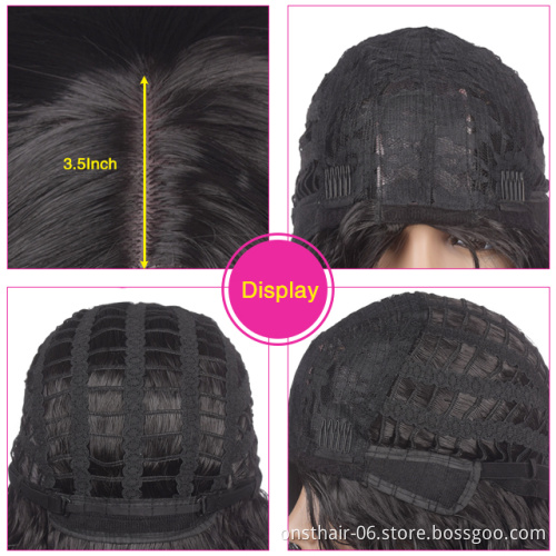 Onst water wave wig short curly High Temperature Heat Resistant Fiber hair wigs for black women bob Long deep wig wet and wavy
